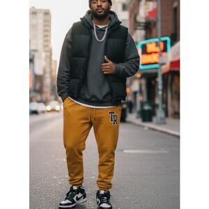 True Religion Mustard Yellow Joggers - Unisex XL - Y2K